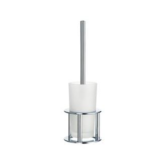 Smedbo FK102 Free Standing Enclosed Toilet Brush and Holder in Polished Chrome from the Outline Collection